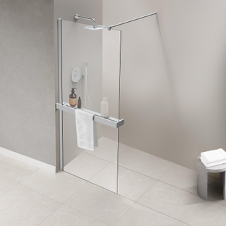Fortifura Galeria Portant serviettes pour paroi de douche - coincer - à raccourcir - chrome