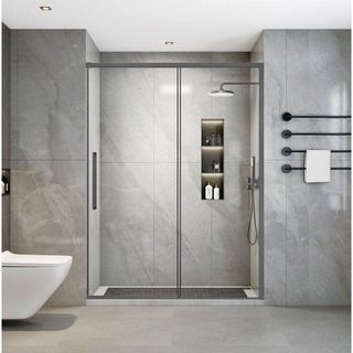 Aqua Vista Lokla Porte de niche - 110x200cm - incl. kit de montage - gunmetal