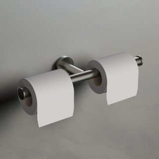 Hotbath Cobber dubbele toiletrolhouder geborsteld nikkel
