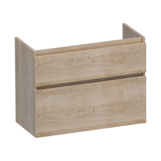 Saniclass Advance Small Wastafelonderkast - 80x39x60cm - 2 softclose greeploze lades - 1 sifonuitsparing - MFC - legno calore