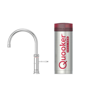 Quooker Classic Fusion Round kokendwaterkraan - draaibare uitloop - PRO3 reservoir - Warm / kokend water - Chroom