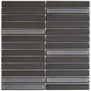 The Mosaic Factory Sevilla mozaïektegel - 29.6x29.9cm - wandtegel - Rechthoek - Porselein Carbon Shades of Gray mat/glans