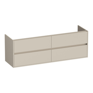 BRAUER Adore wastafelonderkast - 160x46x55cm - 4 softclose lades - greeploos - 2 sifon uitsparingen - mat beige