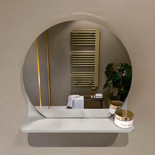 Mondiaz SPOT Miroir de salle de bain - rond 40cm - plan de miroir - couleur Lin
