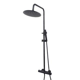 Wiesbaden Caral Ensemble de douche de tête thermostatique apparent noir mat