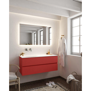 Mondiaz VICA ensemble de meuble de salle de bain - 120cm - meuble sous-vasque fire - 2 tiroirs - lavabo moon gauche - sans trou de robinet version XL 60cm de haut