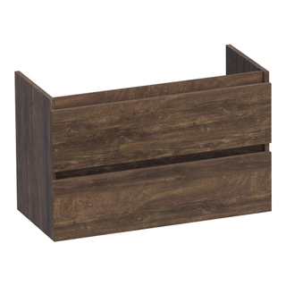 BRAUER Joy wastafelonderkast ondiep - 80x39x50cm - 2 softclose lades - greeploos - 1 sifon uitsparing - Grove