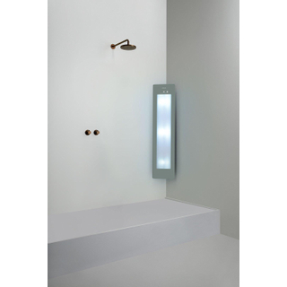 Sunshower Round Medium Plus infrarouge + lumière UV en saillie incl. kit d'installation angle 140x33x25cm Organic Grey