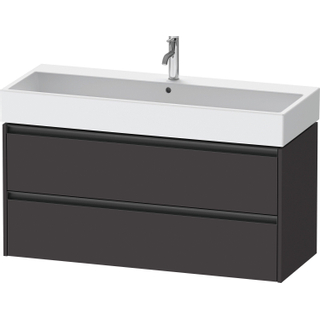 Duravit ketho 2 meuble de lavabo avec 2 tiroirs pour lavabo simple 118.4x46x54.9cm avec poignées anthracite graphite super mat
