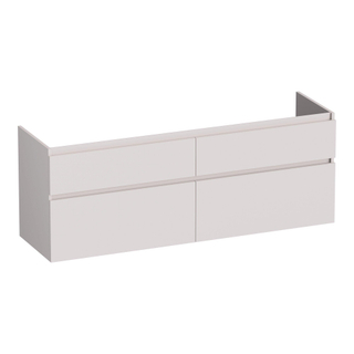 BRAUER Delight meuble sous lavabo - 140x46x60cm - 4 tiroirs à fermeture douce - sans poignée - 2 découpes pour siphon - mat sable