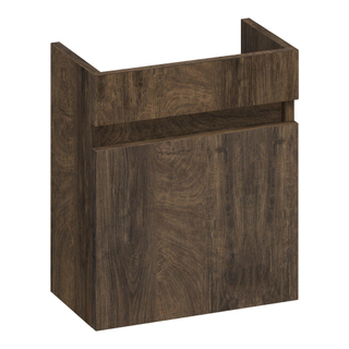 Saniclass Solution Fonteinonderkast - 40x45x22cm - 1 linksdraaiende deur - MFC - burned bark