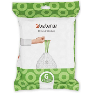 Brabantia PerfectFit Sac poubelle - fermeture à cordon - code G - 23-30 litres - 40 pièces