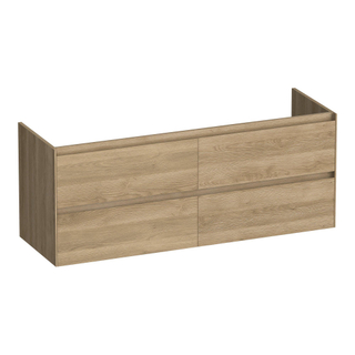 BRAUER Inspire wastafelonderkast 140 4 softclose lades - greeploos - 2 sifon uitsparingen - Sunlit