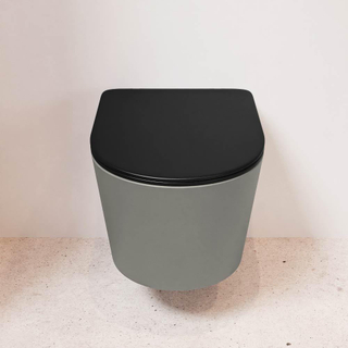 MONDIAZ LAVIE WC suspendu - 36x53cm - sans bride - Urban (noir) - softclose - quick-release - abattant WC - Smoke (gris)