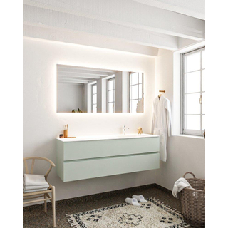 Mondiaz VICA ensemble de meuble de salle de bain - 150cm - meuble sous-vasque gris - 2 tiroirs - lavabo cloud droite - 1 trou de robinet - miroir LED - version XL 60cm de haut