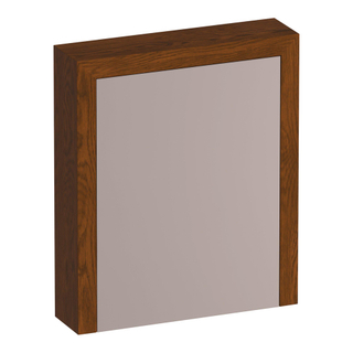 BRAUER Rise Armoire de toilette - 60x70x15cm - sans éclairage - avec 1 porte miroir double face à ouverture vers la gauche en chêne lamellé marron