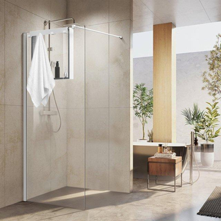 FugaFlow Eccelente Acces étagère avec 4 crochets - pour paroi de douche - 50x50x6.5cm - blanc mat