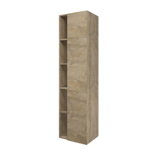 Proline armoire colonne 45x35x169cm 1 porte avec 5 étages 4 planchettes en verre Raw oak