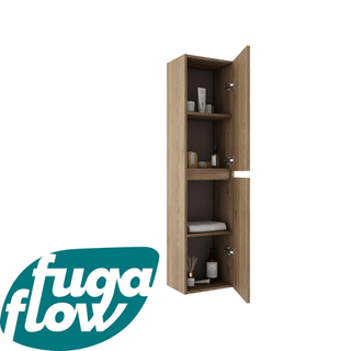FugaFlow Eccelente Arredo Hoge Kast - 140x35x27cm - 2 deuren - kaneel