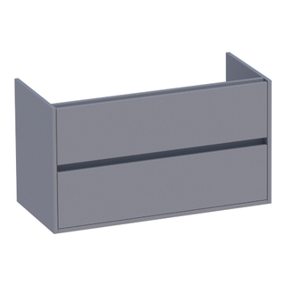 BRAUER Adore wastafelonderkast - 100x46x55cm - 2 softclose lades - greeploos - 1 sifon uitsparing - mat grijs