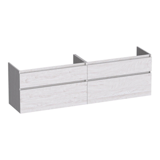 BRAUER Delight meuble sous lavabo - 160x46x60cm - 4 tiroirs à fermeture douce - sans poignée - 2 découpes pour siphon - Forest Seashell