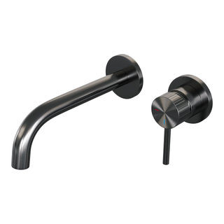 BRAUER Stripe Inbouw Wastafelmengkraan - gebogen uitloop en rozetten - model A1 - gunmetal geborsteld PVD