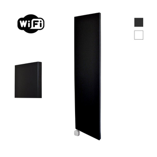 Sanicare HPW Denso Elektrische Radiator - 180x40cm - 948W - wifi - thermostaat - zilver - linksonder - mat zwart