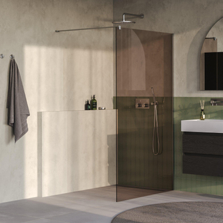 BRAUER Oblivion Inloopdouche - 120x200cm - glascoating - brons glas - Geborsteld RVS PVD