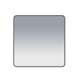 FugaFlow Eccelente Arredo 2.0 Square spiegel badkamerspiegel - 120x120cm - vierkant - afgerond - frame - mat zwart