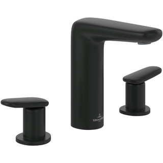 Villeroy & Boch Antao - Ensemble de robinet à 3 trous - avec bonde clic clac - noir mat