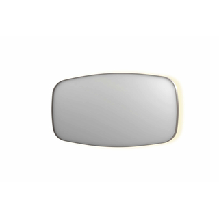 INK SP30 spiegel - 160x4x80cm contour in stalen kader incl indir LED - verwarming - color changing - dimbaar en schakelaar - geborsteld RVS