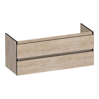 BRAUER Joy Edge wastafelonderkast 120 2 softclose lades - greeploos - 2 sifon uitsparingen - Forest Wheat