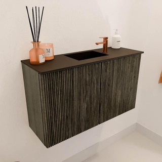 Mondiaz JOYA 70cm meuble de toilette - couleur Shadow - Vasque FAYE position Milieu 1 trou de robinet couleur Urban.