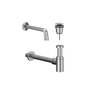 IVY Kit lave-mains - modèle mural - raccourcissable - bonde toujours ouverte - Chrome