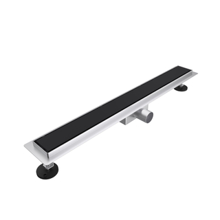 FugaFlow Eccelente Caniveau de douche Anta - 70cm - grille fermée - bride de sol - noir mat