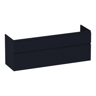 BRAUER Delight Wavy wastafelonderkast 160 4 softclose lades - greeploos - 2 sifon uitsparingen - mat zwart