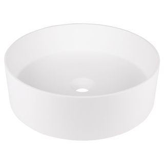 Differnz Solid waskom 42x42x13cm Solid Surface Rond Mat Wit