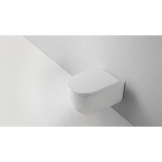 QeramiQ Dely Swirl Pack WC suspendu - 36.5x53.0cm - à fond creux - rimless - abattant softclose 40mm - blanc brillant