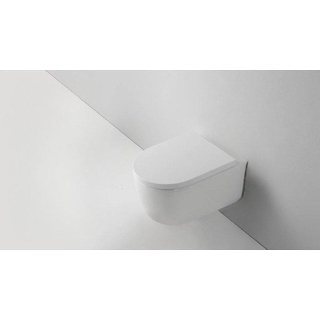 QeramiQ Dely Swirl WC suspendu - 36.5x53cm - à fond creux - sans bride - abattant softclose - blanc brillant