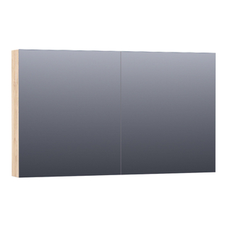 BRAUER Plain Spiegelkast - 120x70x15cm - 2 links/rechtsdraaiende spiegeldeuren - MFC - sahara