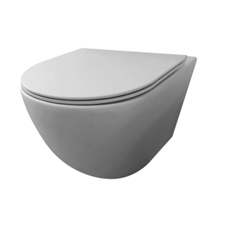 Best Design Morrano Compact Rimfree WC suspendu 49cm sans bride avec abattant WC frein de chute gris mat