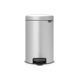 Brabantia NewIcon Poubelle à pédale - 12 litres - seau intérieur en plastique - gris métallique