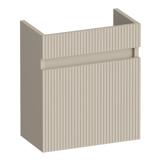 BRAUER Joy Wavy fonteinonderkast - 40x45x22cm - met 1 deur - greeploos - rechtsdraaiend - mat beige