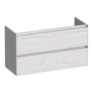 BRAUER Inspire meuble sous lavabo peu profond 100 2 tiroirs softclose - sans poignée - 1 découpe pour le siphon - Forest Seashell