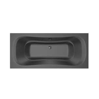 Xenz Nassau Duobad - 200x90x52 - afvoer Midden - acryl - ebony