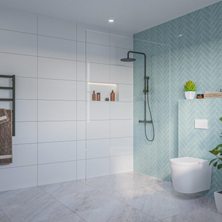 FugaFlow Eccelente Vetro Douche à l'italienne - verre clair - 140x200cm - 8mm - nano - profil encastré aveugle