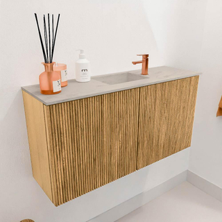 Mondiaz JOYA-DLUX Meuble de salle de bains 80cm - couleur Oak - Vasque FAYE position Milieu 1 trou de robinet couleur Opalo