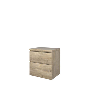 Proline Top badkamermeubelset - 60x46x63.2cm - wastafelblad - a symmetrisch - MFC Raw oak