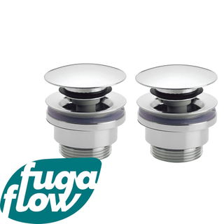 FugaFlow Efficiente Anta klikwaste afvoerplug 5/4" chroom set van 2 -