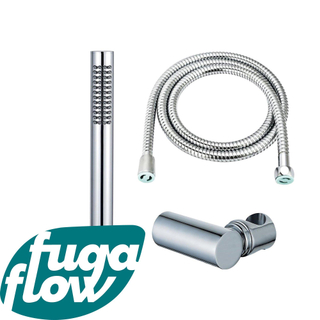 FugaFlow Eccelente Sobrado ensemble de douche à main avec support de douche à main et tuyau anti-torsion chromé